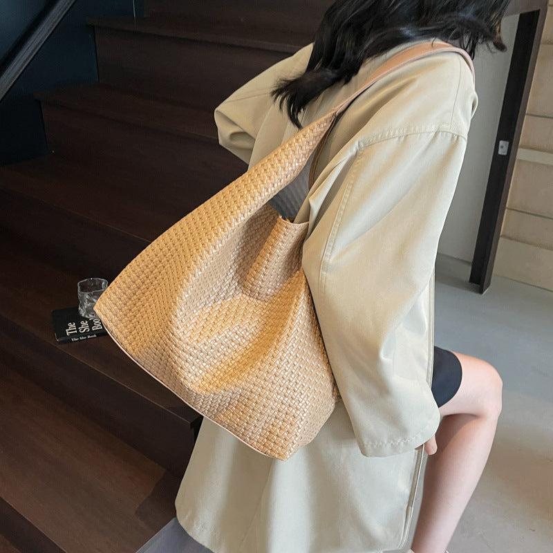 Retro High-grade Women's Woven Tote Bag