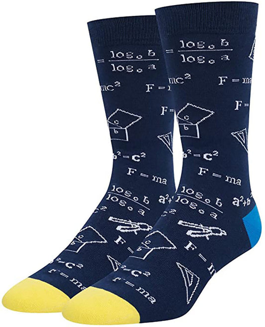 Fashion Colorful Math Printing Cotton Middle Tube Socks