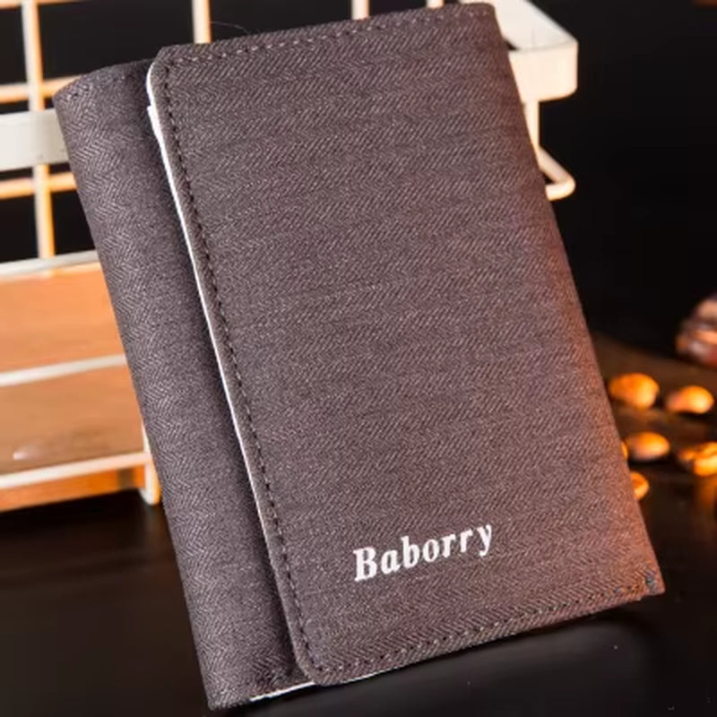 RFID Theft Protection Wallet Men'S Canvas Wallet Coin Purse Triple Folding Short Wallet Father’S Day Gift-123-10Sanze