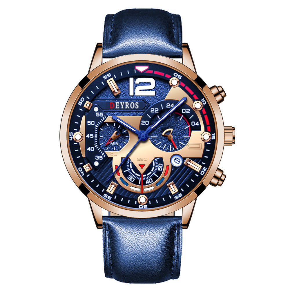 Fashion Belt Calendar Luminous Quartz Watch