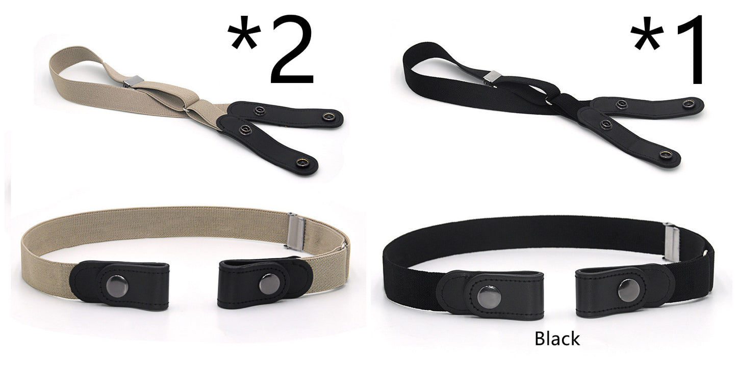 Jeans Belt Seamless Elastic Without Buckle All-match Lazy Belt