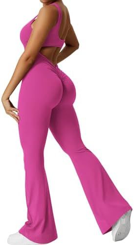 Kvinder Ærmeløs Flare Jumpsuit Fitness Yoga Lange Bukser