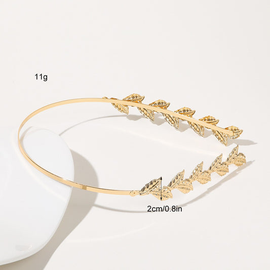 Metal Leaves Headband Bride Hair Clip Headdress