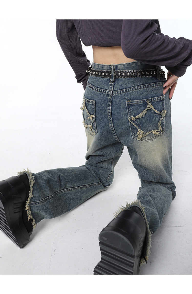 Women's Rough Edged Micro Flare Jeans