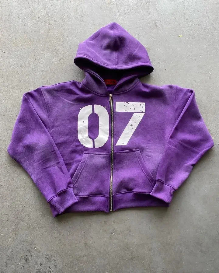 Loose Sweater Suit Men's And Women's Maychao Hip Hop Sports Zipper Hooded Sweater Pants Suit