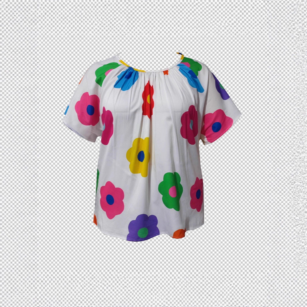 Women's Printing T-shirt Casual Short Sleeve
