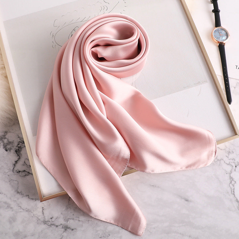 Women's Decorative Spring And Autumn All-match Solid Color Thin Silk Scarf
