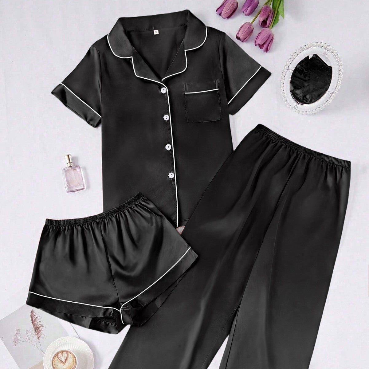 Long Pantssmooth-surface Womens Loungewear Set In French Style