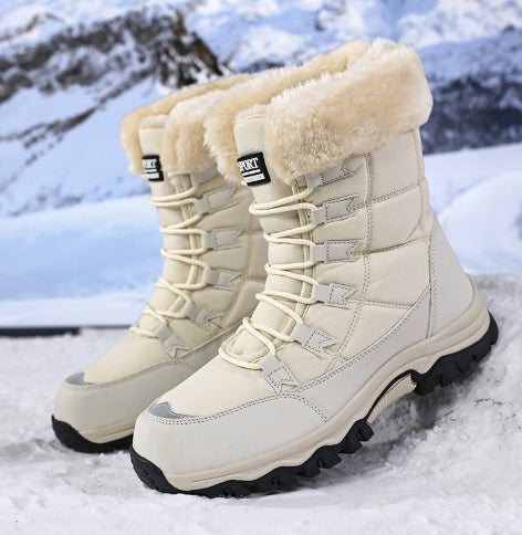 Waterproof Snow Boots Women's Mid-calf Front Zipper
