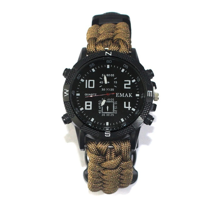 Outdoor camping survival seven core umbrella rope woven watch AK17 multi-function compass survival watch