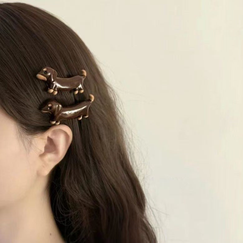 Loose, Delicate And Cute Dachshund Dog Barrettes High-grade And Interesting