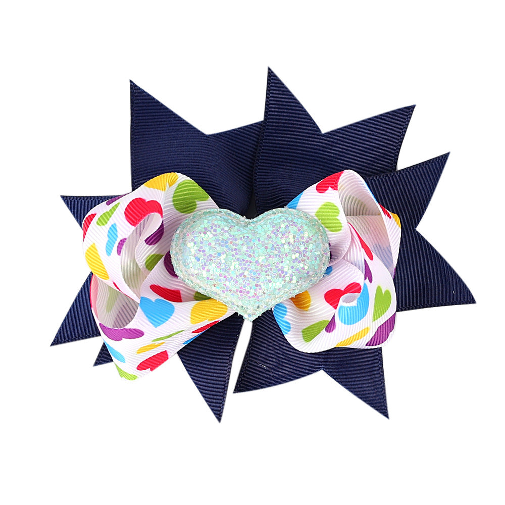 Children's Bow Hairpin Multi-layer Love Edge Clip