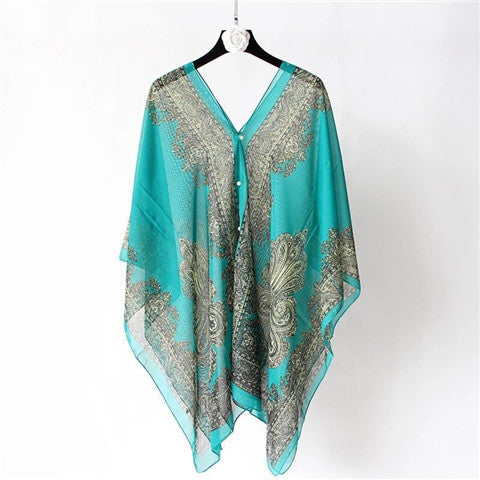Fashionable Women's Multifunctional Printed Chiffon Shawl