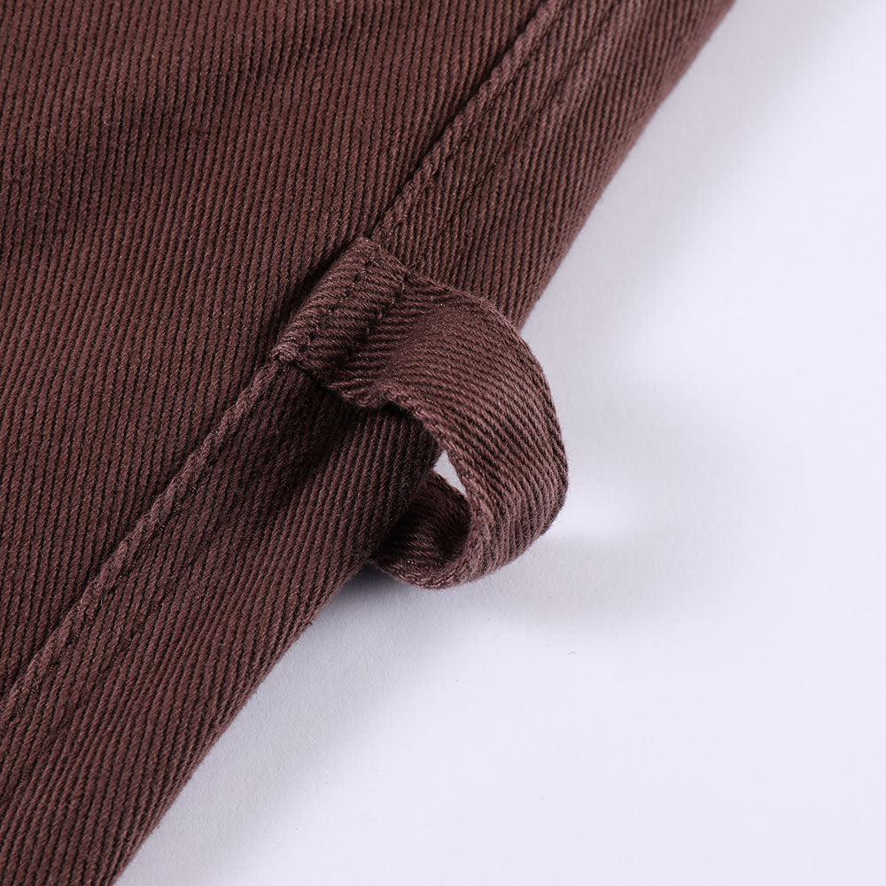 Tooling Street Loose Straight Multi-pocket Solid Color Jeans
