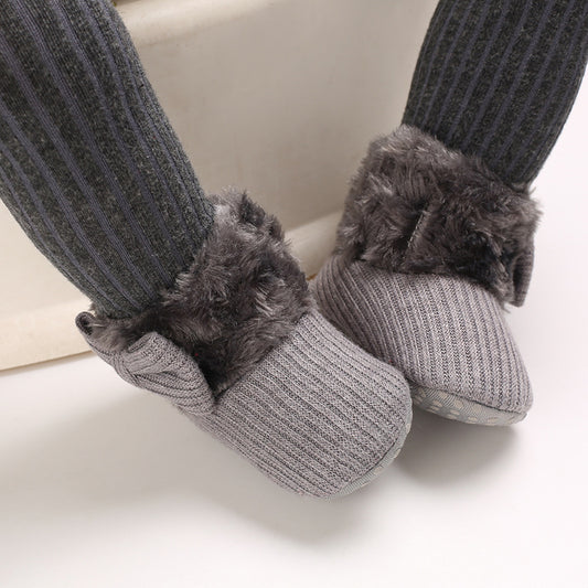 Years Old Men And Women Baby Snow Boots Bow Knitted Babies' Shoes