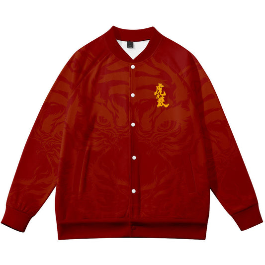 Huhushengwei Baseballuniform Jakke i Harajuku-stil med enkeltradet knaplukning
