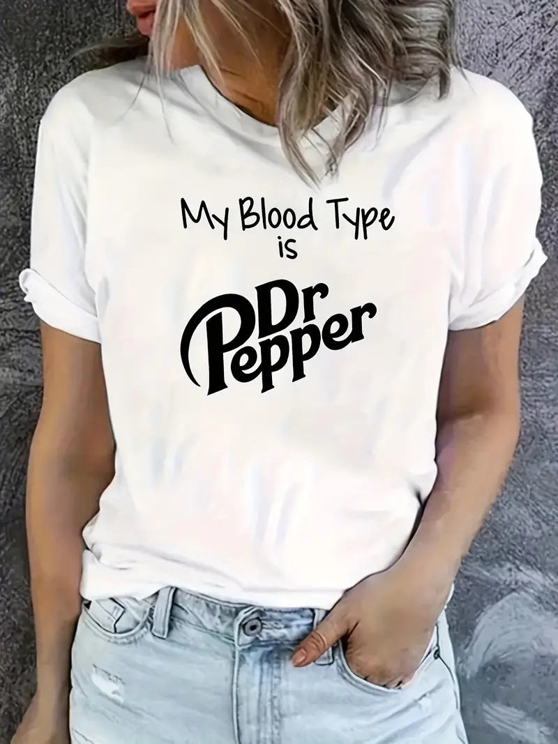 European And American Printed Round Neck T-shirt Spring And Summer Leisure Short Sleeve
