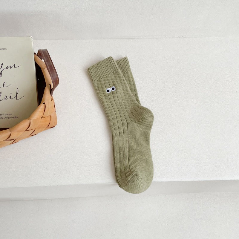 Japanese Autumn Winter Retro Embroidered Mid-calf Ins Socks