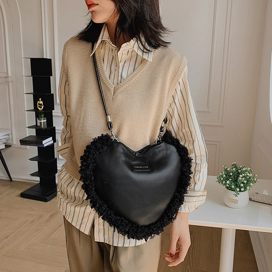 Enkel Crossbody Taske Hjerteform Personlighed Og Mode