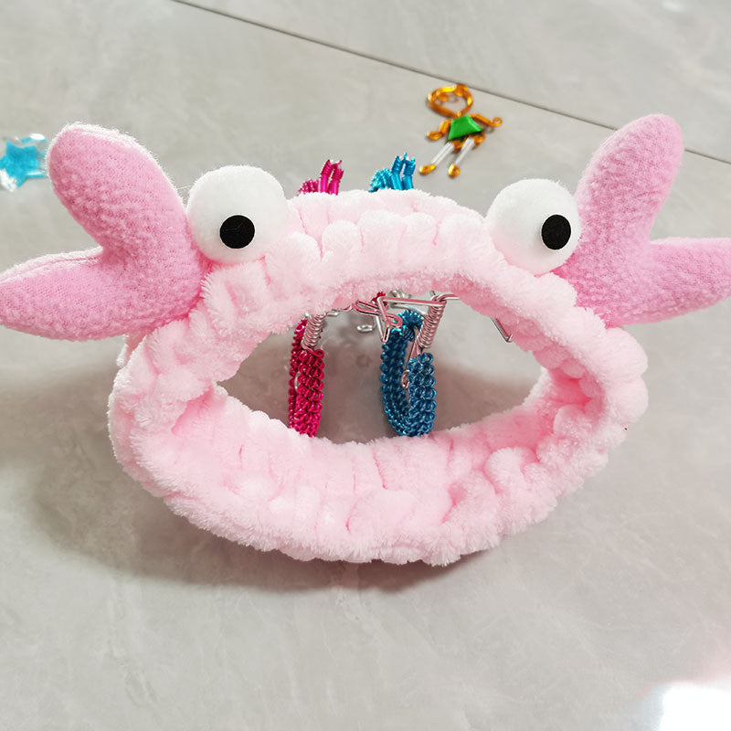 Cute Cartoon Crab Clip Face Wash Headband