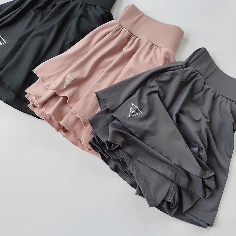 Fake Two-piece Yoga Anti-exposure Sports Fitness Dance Short Dress