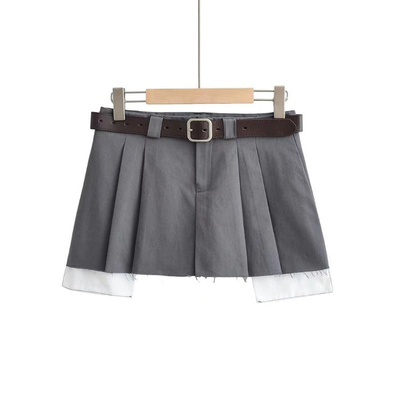 Mini Ultra-short Pleated Skirt With Fashionable Solid Color