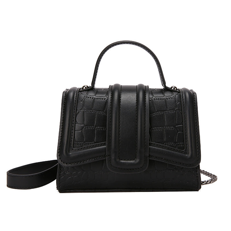 Indented Stone Hourglass Chain One Shoulder Crossbody Bag