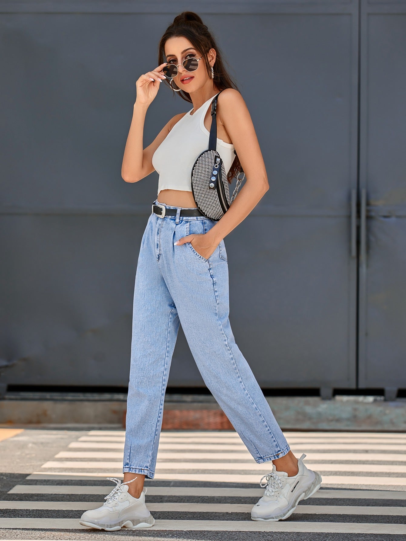 waist Ladies Denim Trousers