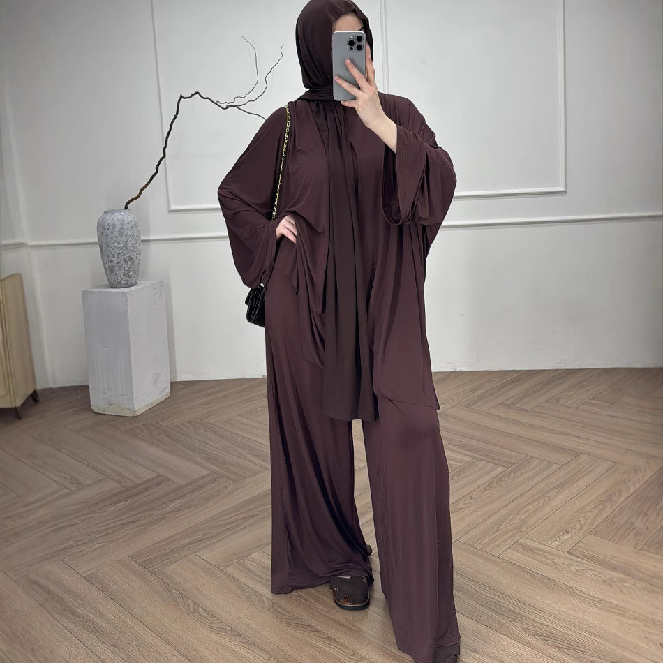 Womens Solid-Colored Loose And Comfortable Top Casual Fashion Set