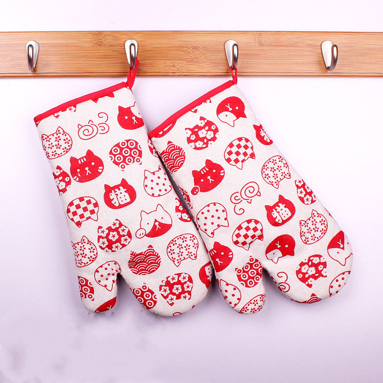 Thickened microwave oven gloves