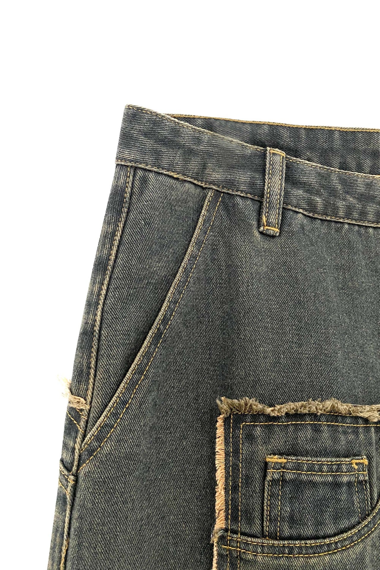 Loose Wash Edging Loose Denim Trousers