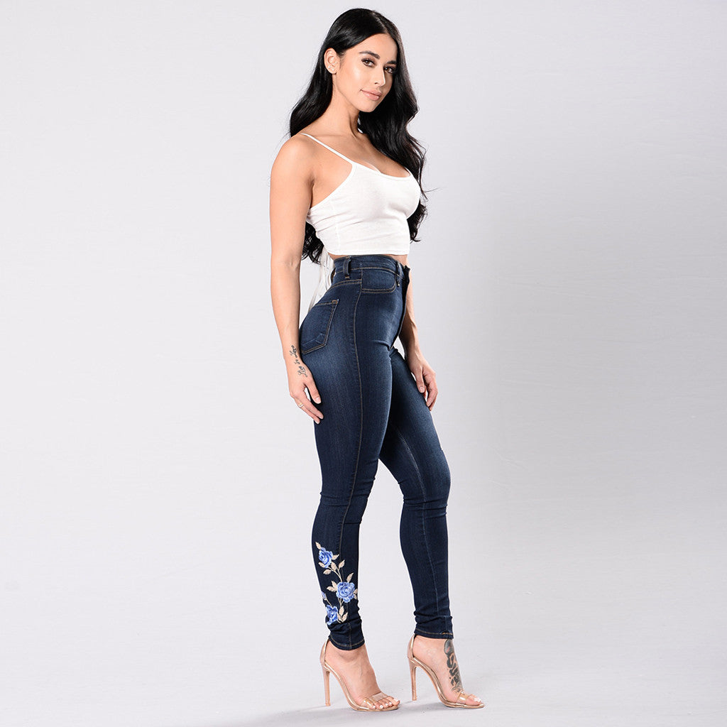 Europæiske og amerikanske broderede jeans