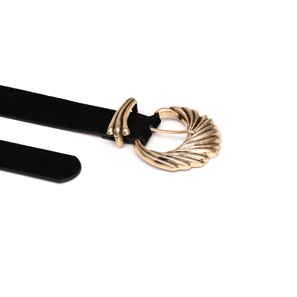 Fashion Ladies Three-dimensional Pattern Flower Shaped Alloy Belt