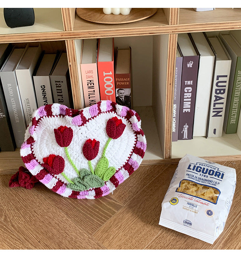 Heart Shaped Tulip Hand Woven Bag