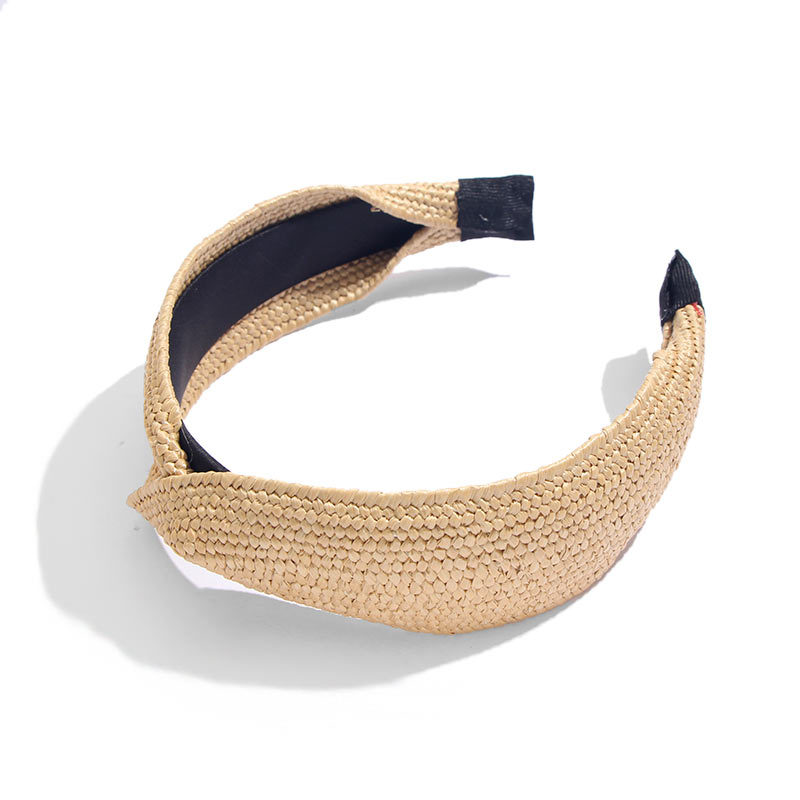 Hand woven raffia hair band