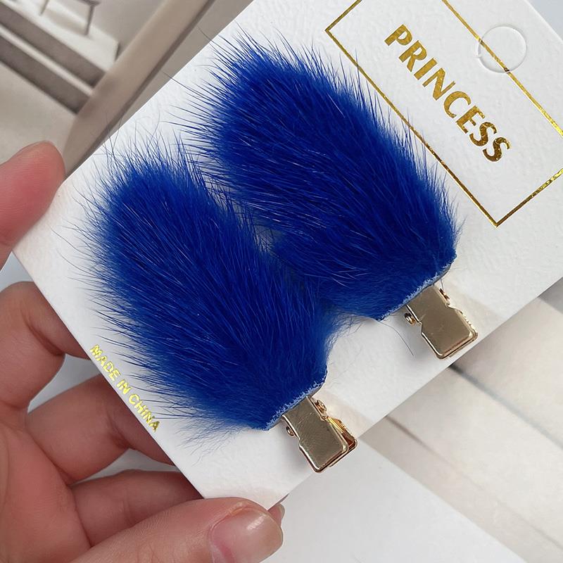 Fashion Women's Mink Hair Seamless Plush Hairpin