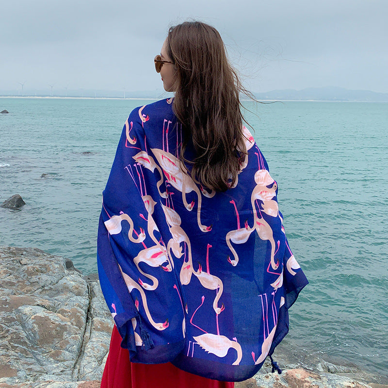 Women's Thin Ethnic Style Scarf Oversized Sunscreen Shawl