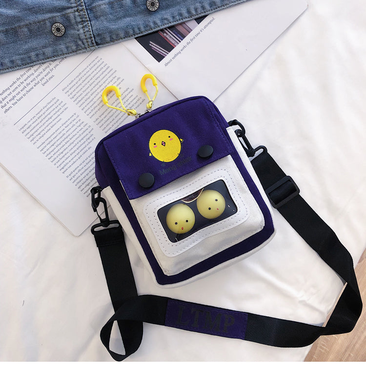 Versatile fashionable canvas bag cross-body bag