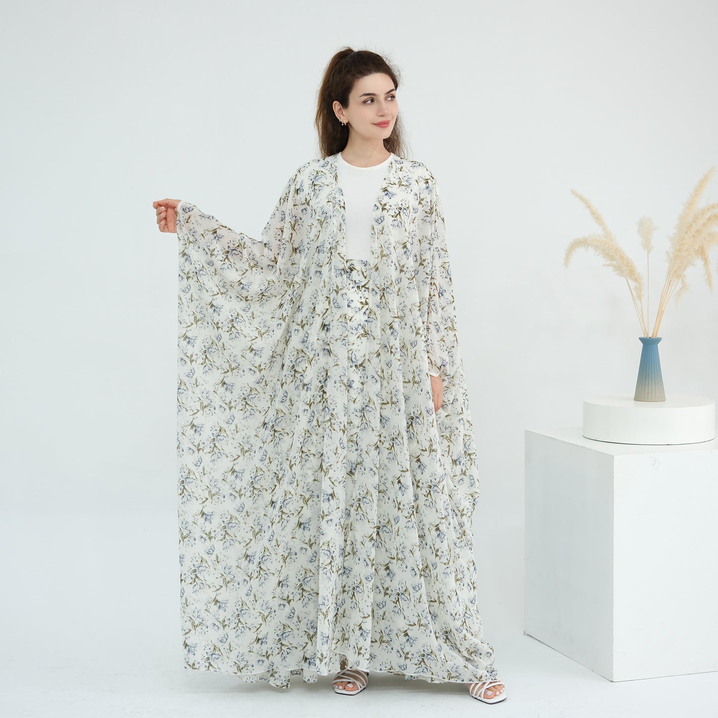 Turkey Printed Cardigan Skirt Two-piece Set LR1031