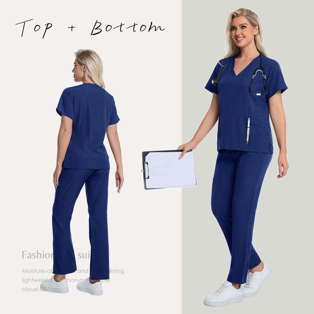 Operating Room Nurses Scrub Uniforms Female Doctors Short Sleeves