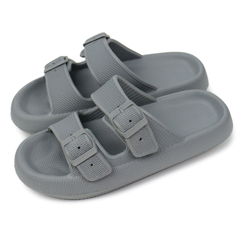Platform Slippers Women's Summer Buckle Home Shoes Fashion Outdoor Wear Soft Bottom Sandals