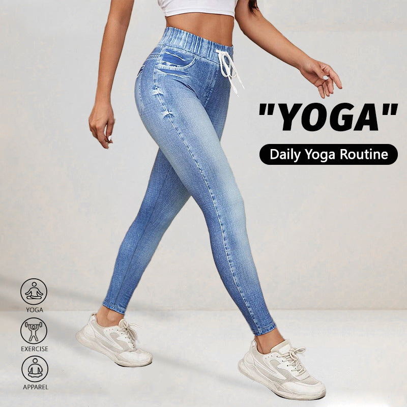 High-waisted High-stretch Ripped Jeans