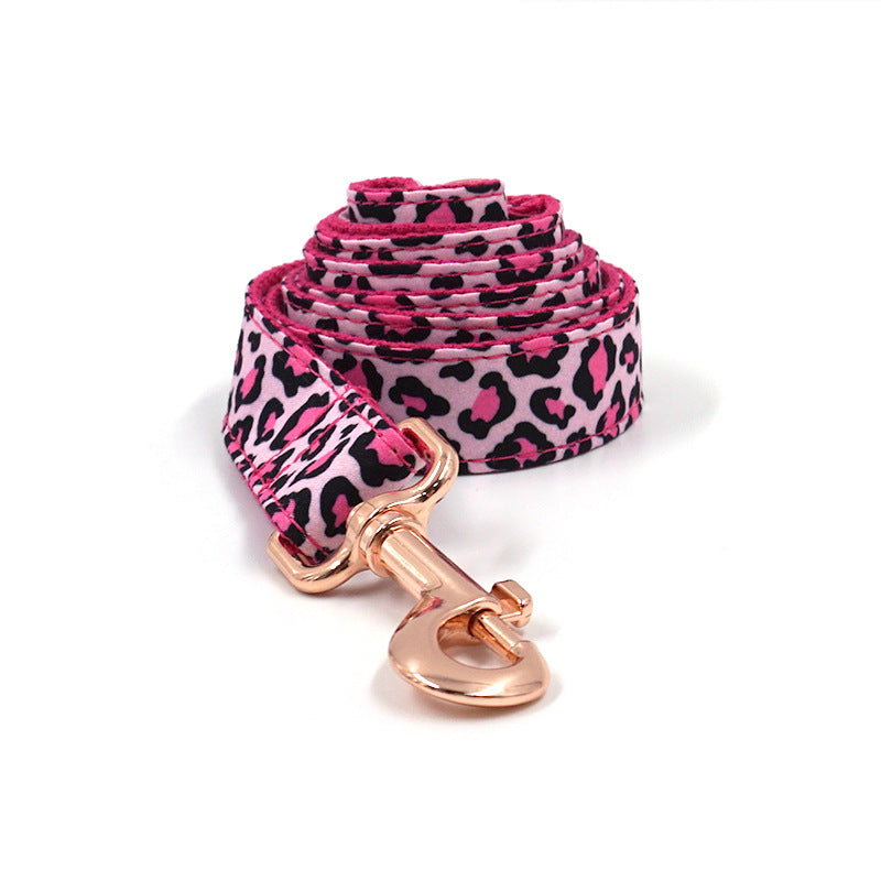 Striped Print Pet Chest And Back Leash Bow Trash Bag Set