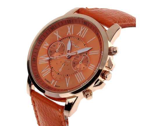 The latest three-eye belt watch Geneva GENEVA belt watch double-faced watch