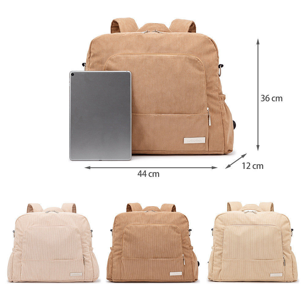 Corduroy Mummy Backpack With Large Capacity And Multifunction