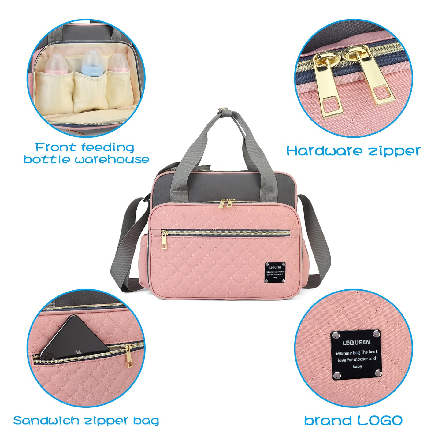 Fashionable Large Capacity Waterproof One-shoulder Diagonal Mummy Bag