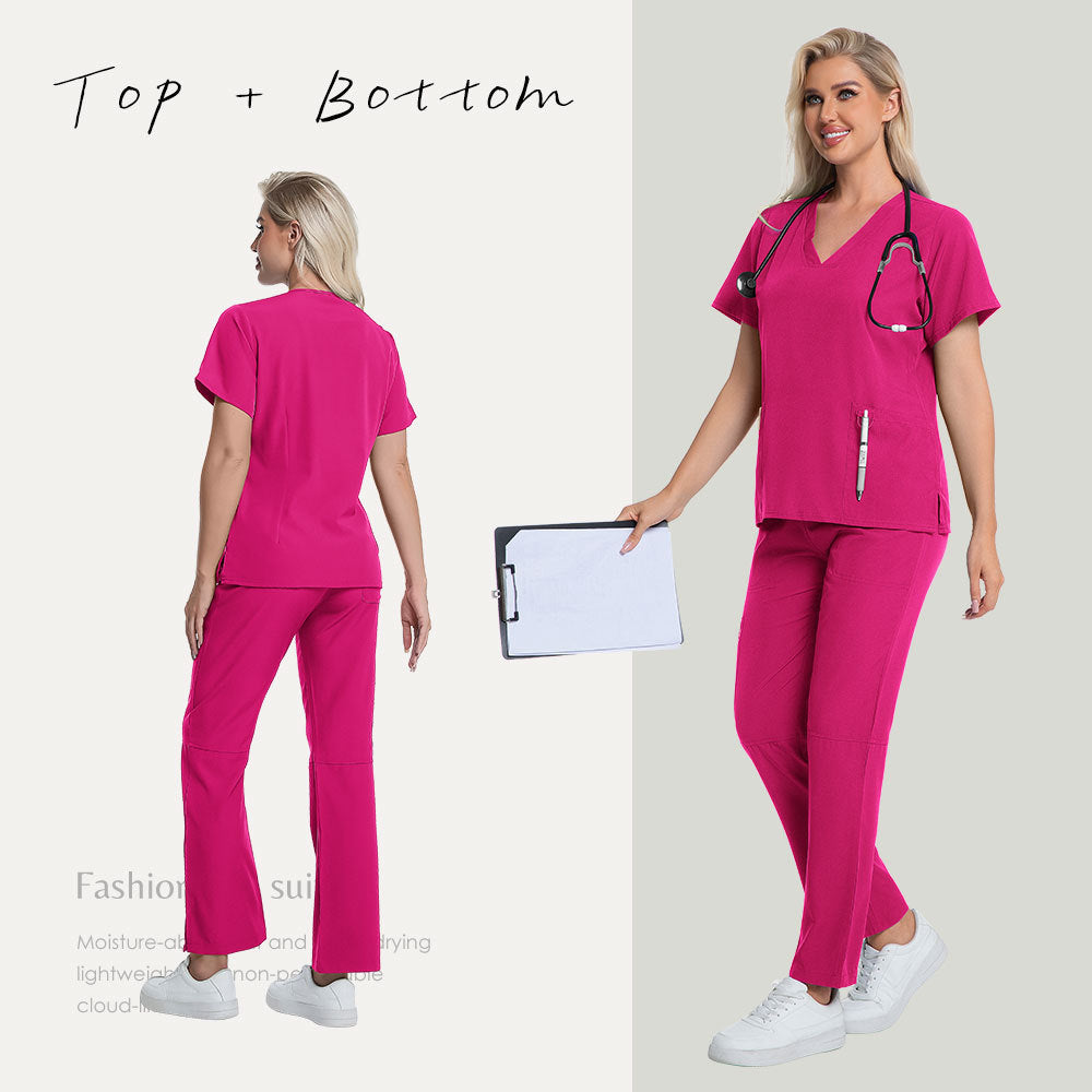 Operating Room Nurses Scrub Uniforms Female Doctors Short Sleeves