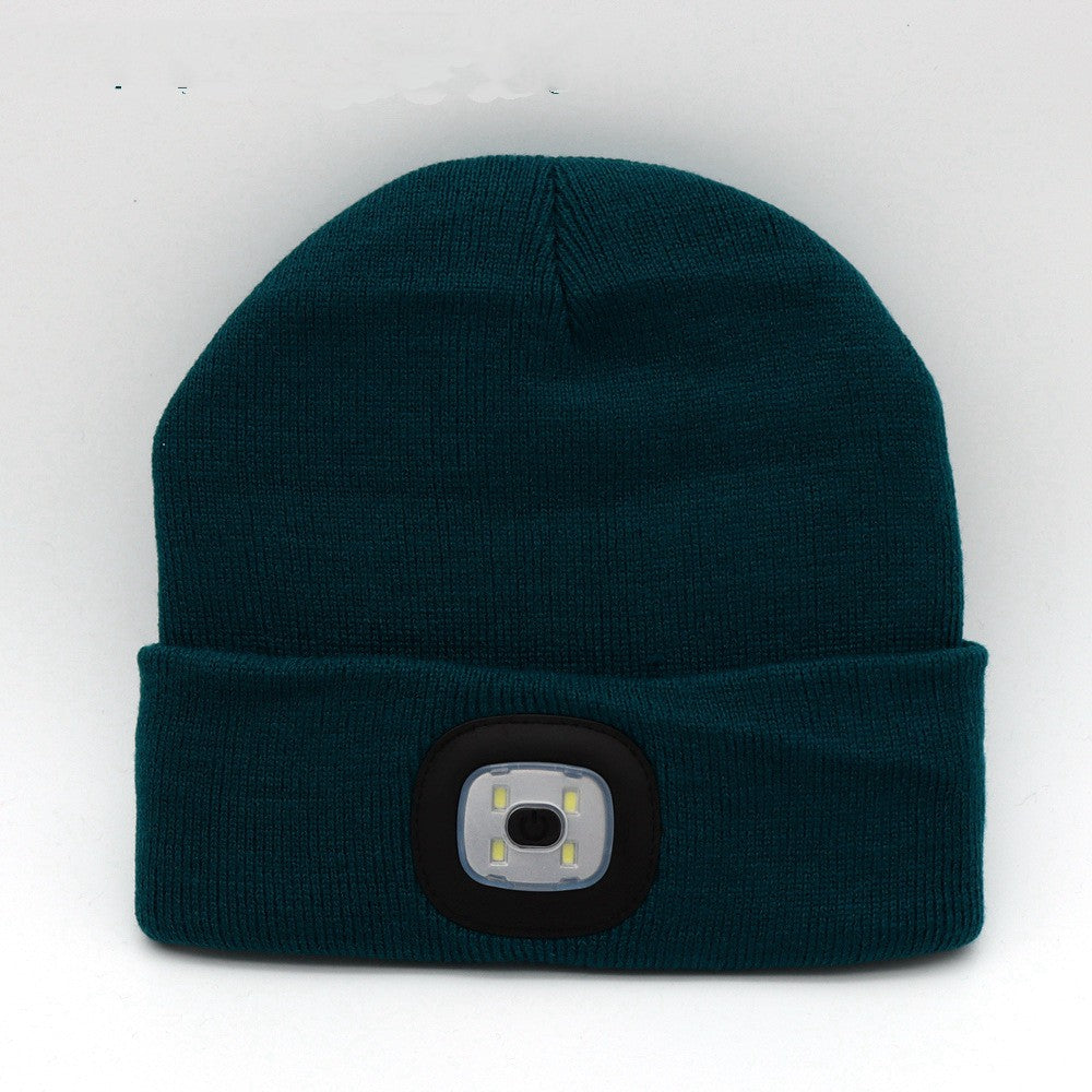 Rechargeable Model Outdoor Sports Dual Light Model LED Light Knitted Hat