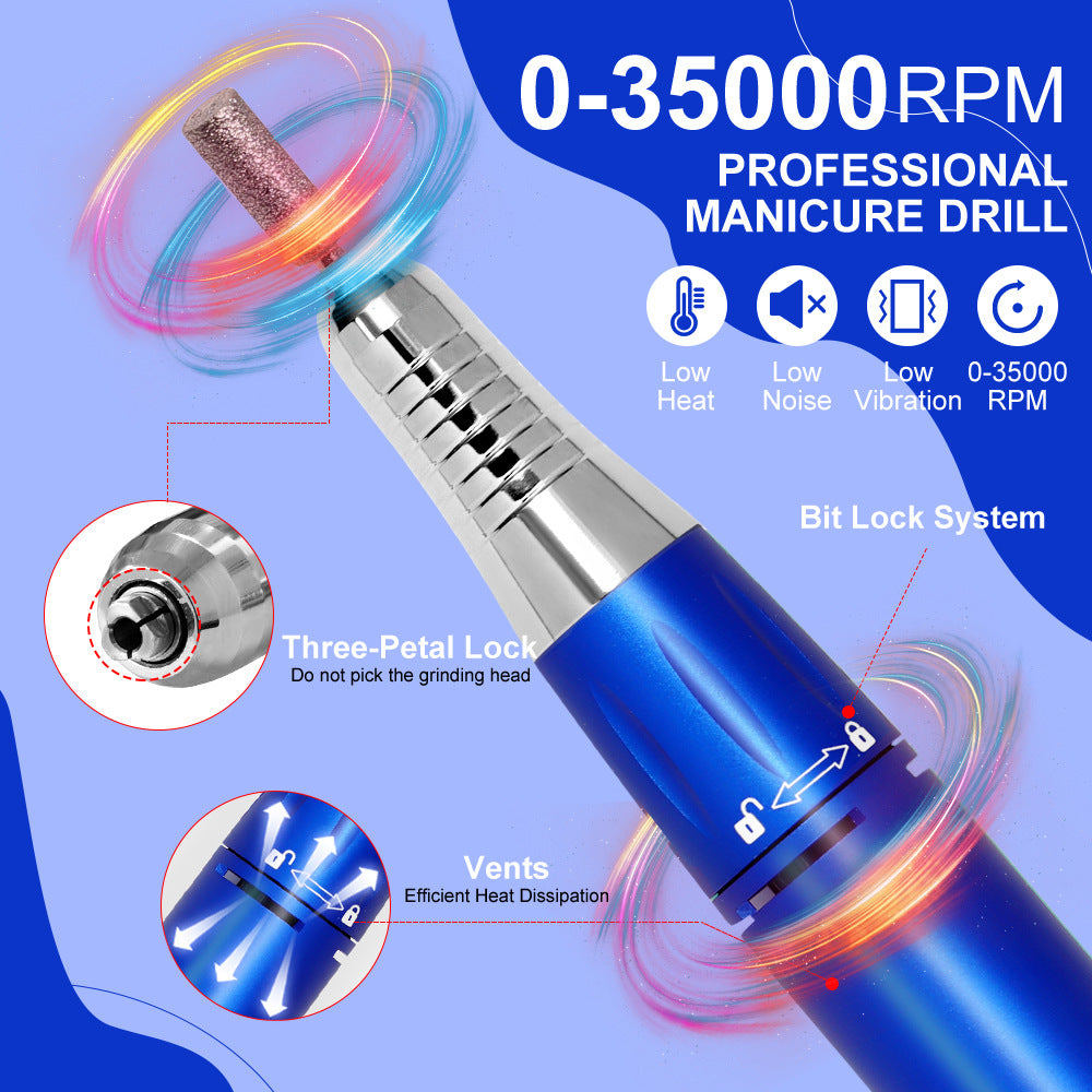 Portable Nail Polishing Machine Long Standby Rechargeable High Power