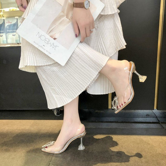 Fashion transparent crystal shoes